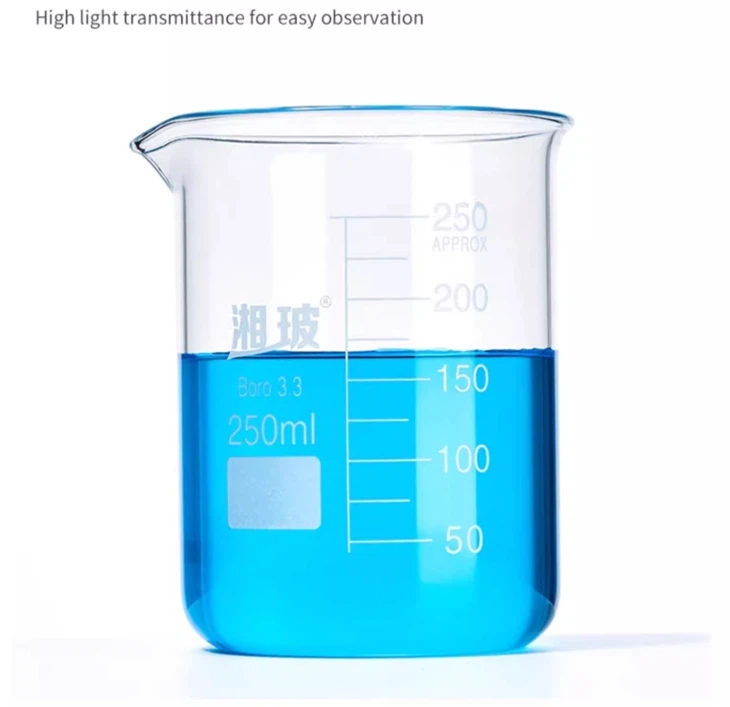 Laboratory Borosilicate Glassware Beaker With Spout Low Form Glass